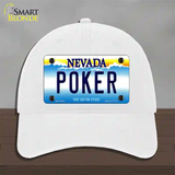 Poker Nevada Novelty License Plate Hat Unconstructed Cotton / White