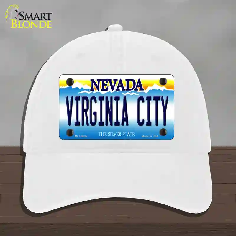 Virginia City Nevada Novelty License Plate Hat Unconstructed Cotton / White