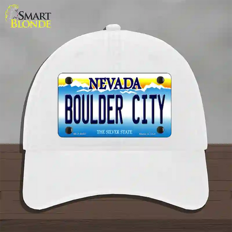 Boulder City Nevada Novelty License Plate Hat Unconstructed Cotton / White