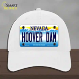 Hoover Dam Nevada Novelty License Plate Hat Unconstructed Cotton / White