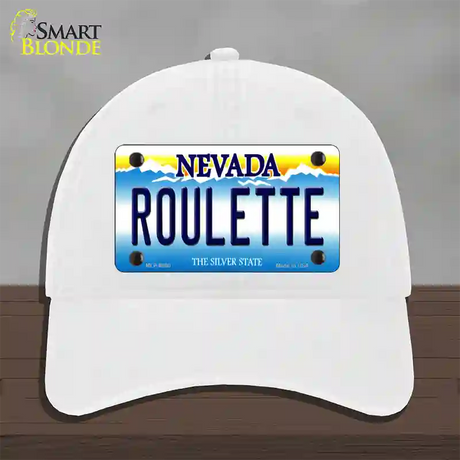 Roulette Nevada Novelty License Plate Hat Unconstructed Cotton / White