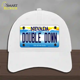 Double Down Nevada Novelty License Plate Hat Unconstructed Cotton / White