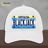 Black Jack Nevada Novelty License Plate Hat Unconstructed Cotton / White