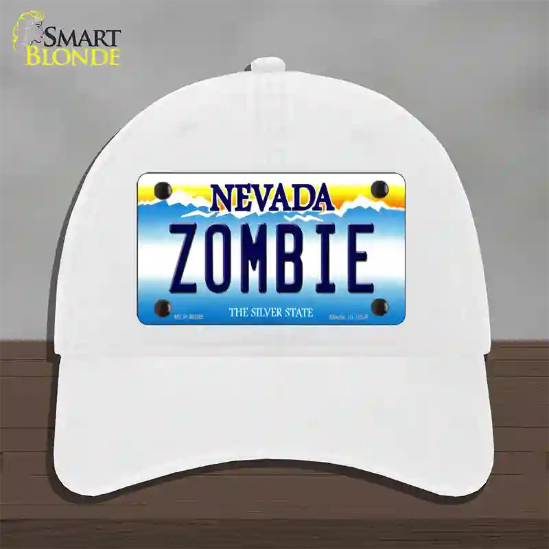 Zombie Nevada Novelty License Plate Hat Unconstructed Cotton / White