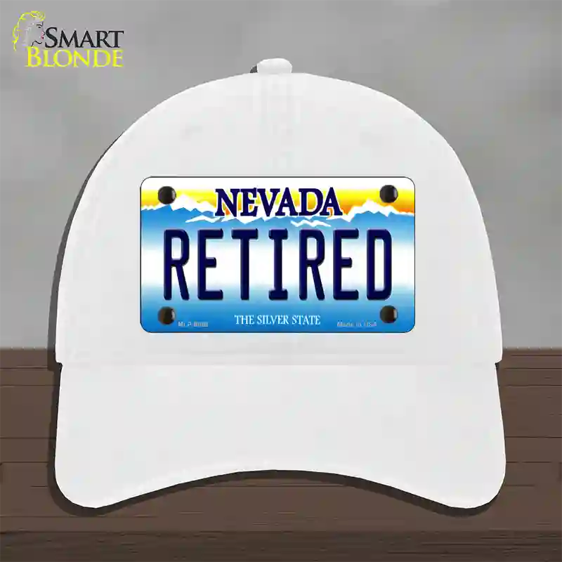 Retired Nevada Novelty License Plate Hat Unconstructed Cotton / White