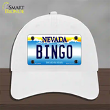 Bingo Nevada Novelty License Plate Hat Unconstructed Cotton / White