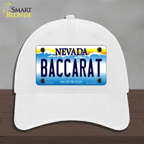 Baccarat Nevada Novelty License Plate Hat Unconstructed Cotton / White