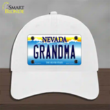 Grandma Nevada Novelty License Plate Hat Unconstructed Cotton / White