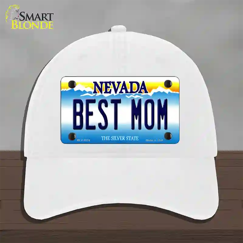 Best Mom Nevada Novelty License Plate Hat Unconstructed Cotton / White