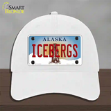 Icebergs Alaska State Novelty License Plate Hat Unconstructed Cotton / White