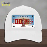 Ice Climber Alaska State Novelty License Plate Hat Unconstructed Cotton / White