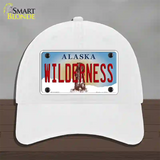 Wilderness Alaska State Novelty License Plate Hat Unconstructed Cotton / White