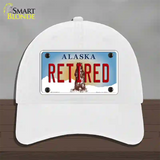 Retired Alaska State Novelty License Plate Hat Unconstructed Cotton / White