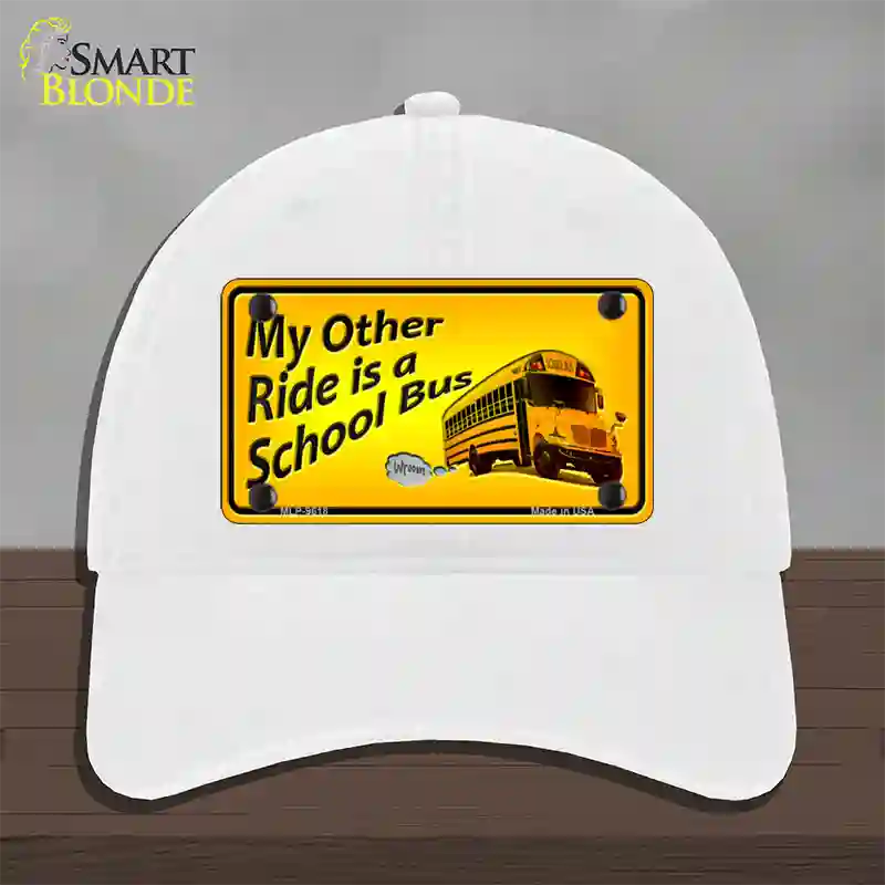 My Other Ride Novelty License Plate Hat Unconstructed Cotton / White