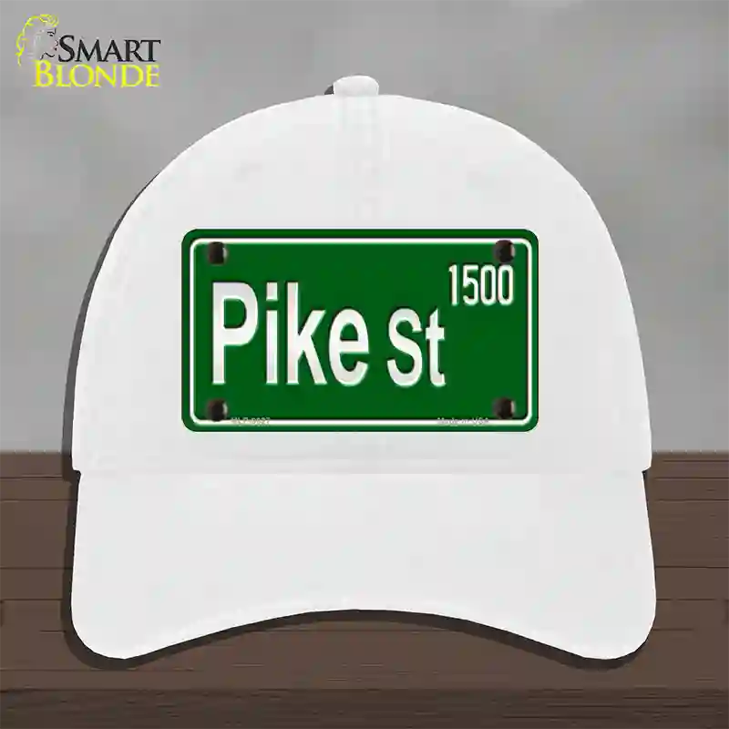 Pike St 1500 Novelty License Plate Hat Unconstructed Cotton / White