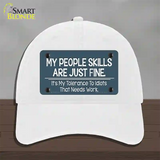 My People Skills Novelty License Plate Hat Unconstructed Cotton / White