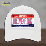 Drive Pink Idaho Novelty License Plate Hat Unconstructed Cotton / White