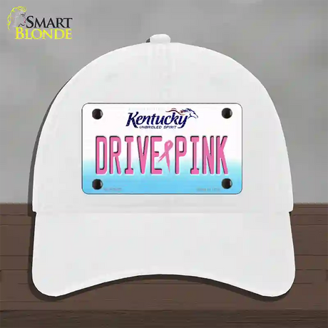 Drive Pink Kentucky Novelty License Plate Hat Unconstructed Cotton / White