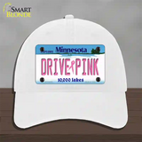 Drive Pink Minnesota Novelty License Plate Hat Unconstructed Cotton / White