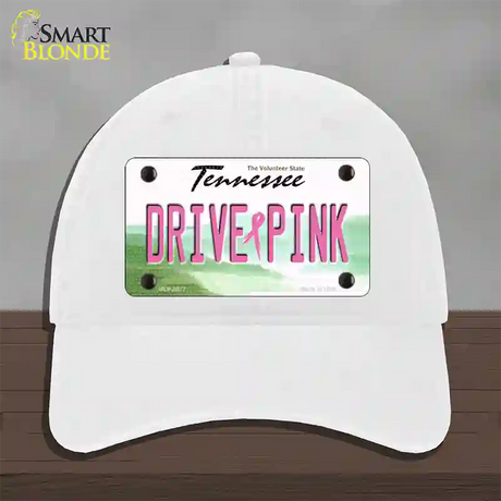 Drive Pink Tennessee Novelty License Plate Hat Unconstructed Cotton / White