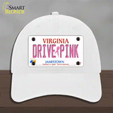 Drive Pink Virginia Novelty License Plate Hat Unconstructed Cotton / White