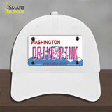 Drive Pink Washington Novelty License Plate Hat Unconstructed Cotton / White