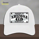 Property Of Arizona Novelty License Plate Hat Unconstructed Cotton / White