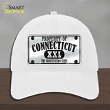 Property Of Connecticut Novelty License Plate Hat Unconstructed Cotton / White