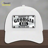 Property Of Georgia Novelty License Plate Hat Unconstructed Cotton / White