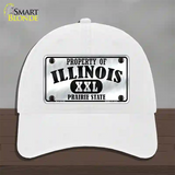 Property Of Illinois Novelty License Plate Hat Unconstructed Cotton / White