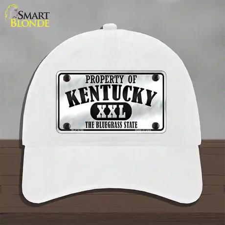 Property Of Kentucky Novelty License Plate Hat Unconstructed Cotton / White