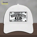 Property Of Massachusetts Novelty License Plate Hat Unconstructed Cotton / White