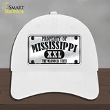 Property Of Mississippi Novelty License Plate Hat Unconstructed Cotton / White