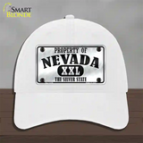 Property Of Nevada Novelty License Plate Hat Unconstructed Cotton / White