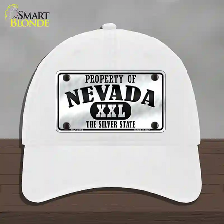 Property Of Nevada Novelty License Plate Hat Unconstructed Cotton / White