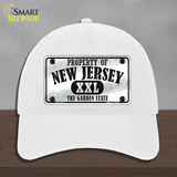 Property Of New Jersey Novelty License Plate Hat Unconstructed Cotton / White