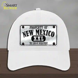 Property Of New Mexico Novelty License Plate Hat Unconstructed Cotton / White