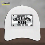 Property Of North Carolina Novelty License Plate Hat Unconstructed Cotton / White