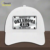 Property Of Oklahoma Novelty License Plate Hat Unconstructed Cotton / White