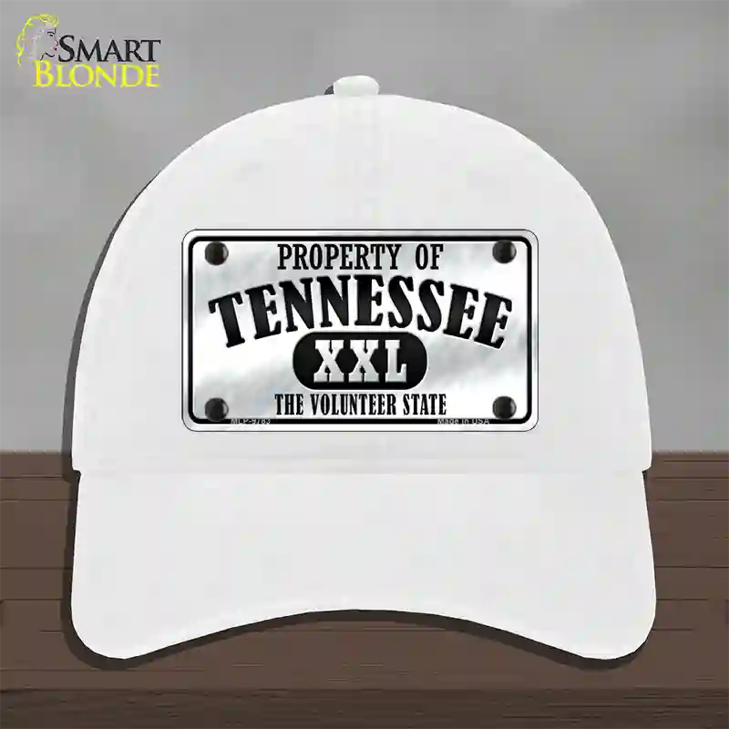 Property Of Tennessee Novelty License Plate Hat Unconstructed Cotton / White