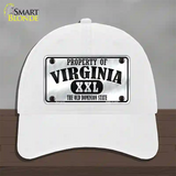 Property Of Virginia Novelty License Plate Hat Unconstructed Cotton / White