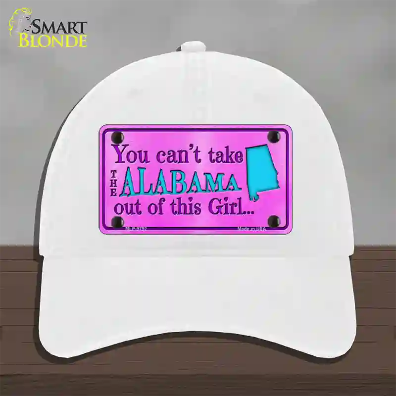 Alabama Girl Novelty License Plate Hat Unconstructed Cotton / White