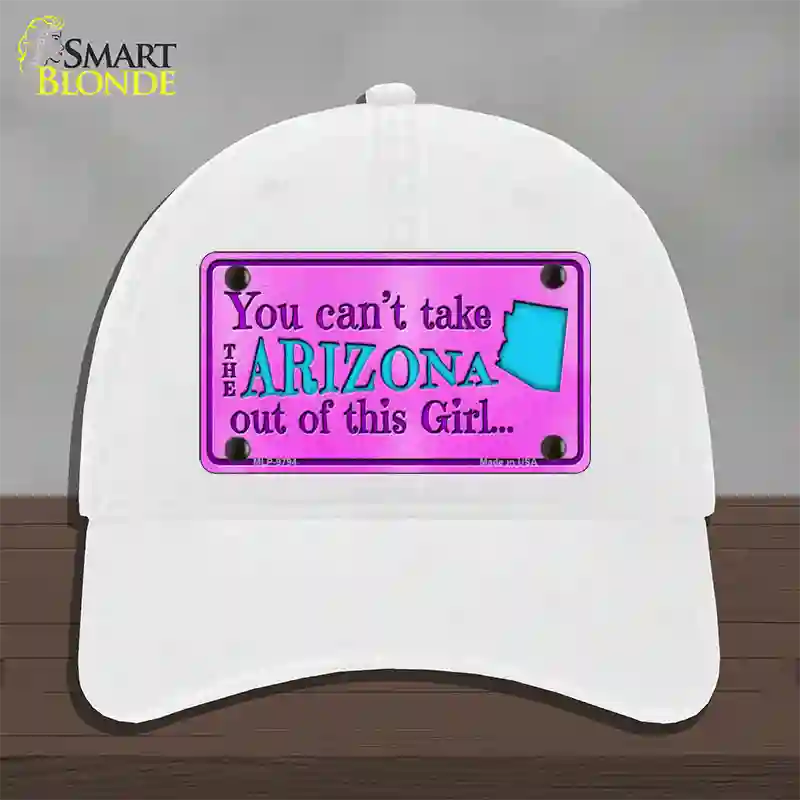 Arizona Girl Novelty License Plate Hat Unconstructed Cotton / White