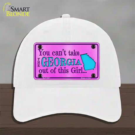 Georgia Girl Novelty License Plate Hat Unconstructed Cotton / White