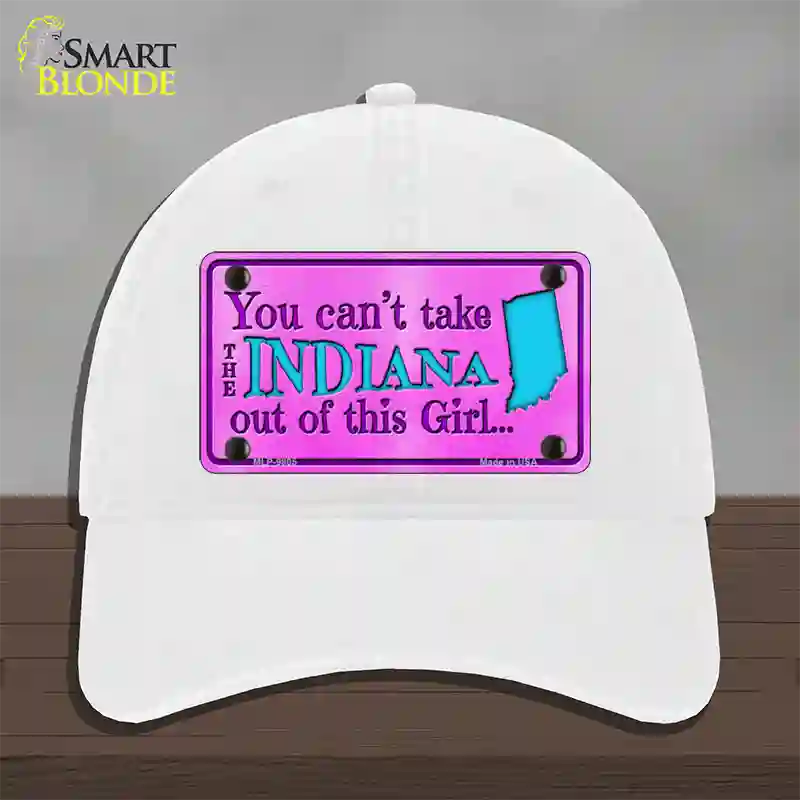 Indiana Girl Novelty License Plate Hat Unconstructed Cotton / White