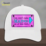 Maine Girl Pink Novelty License Plate Hat Unconstructed Cotton / White