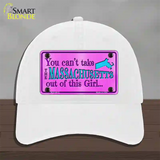 Massachusetts Girl Novelty License Plate Hat Unconstructed Cotton / White