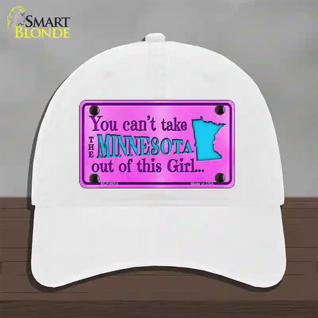 Minnesota Girl Novelty License Plate Hat Unconstructed Cotton / White