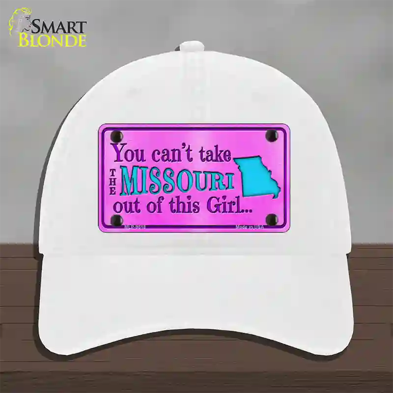 Missouri Girl Novelty License Plate Hat Unconstructed Cotton / White