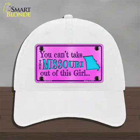 Missouri Girl Novelty License Plate Hat Unconstructed Cotton / White